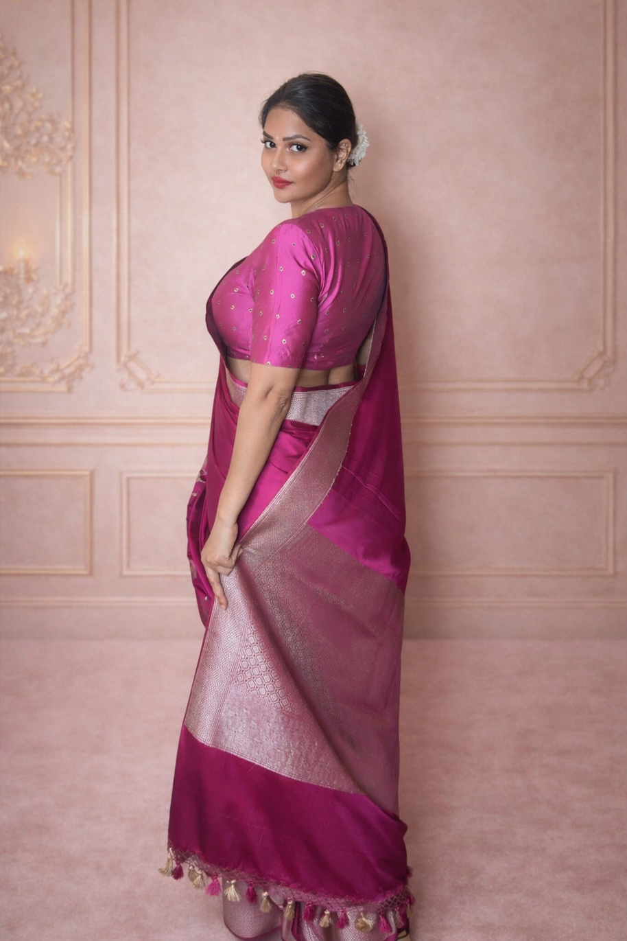 Rani Mashru Katan Silk Banarasi Saree