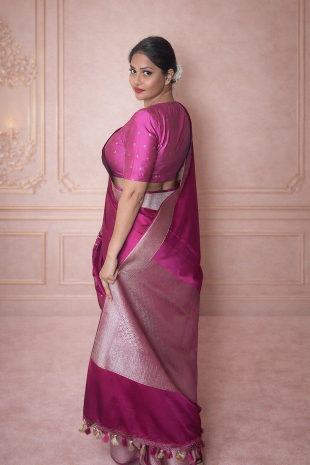 Rani Mashru Katan Silk Banarasi Saree
