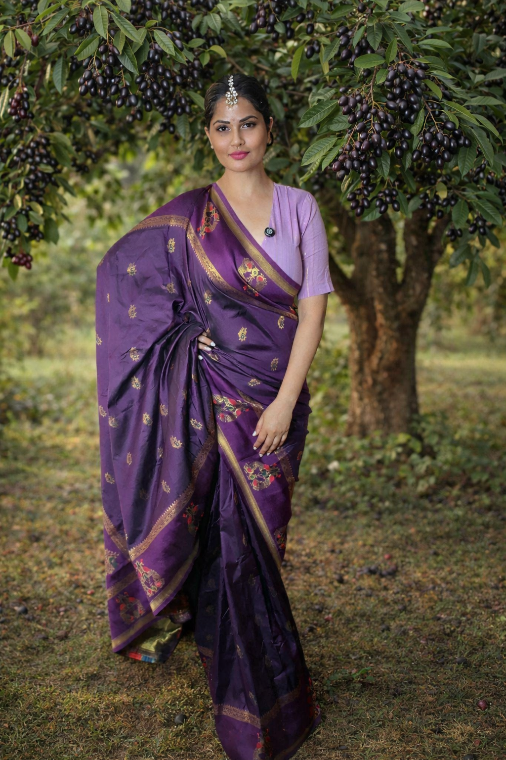 Majuli Paithani Silk Saree with Meenakari Zari Weaving