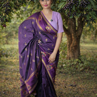 Majuli Paithani Silk Saree with Meenakari Zari Weaving