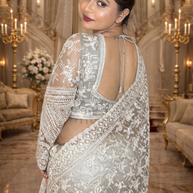VASTRAYAM Luxury Heavy Embroidered Designer Net Saree