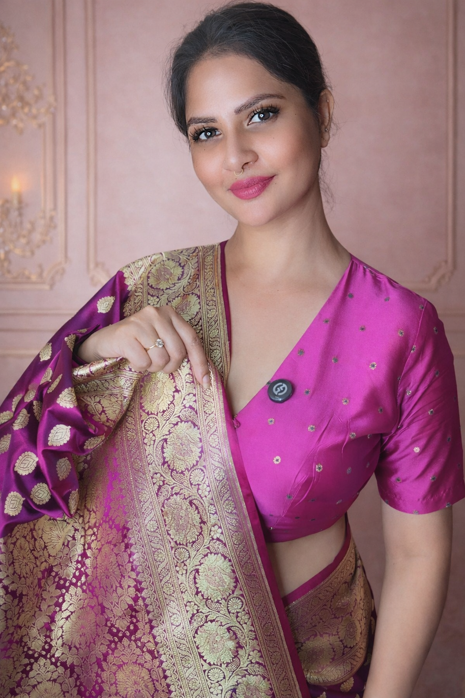 Premium Satin Silk Bridal Banarasi Saree