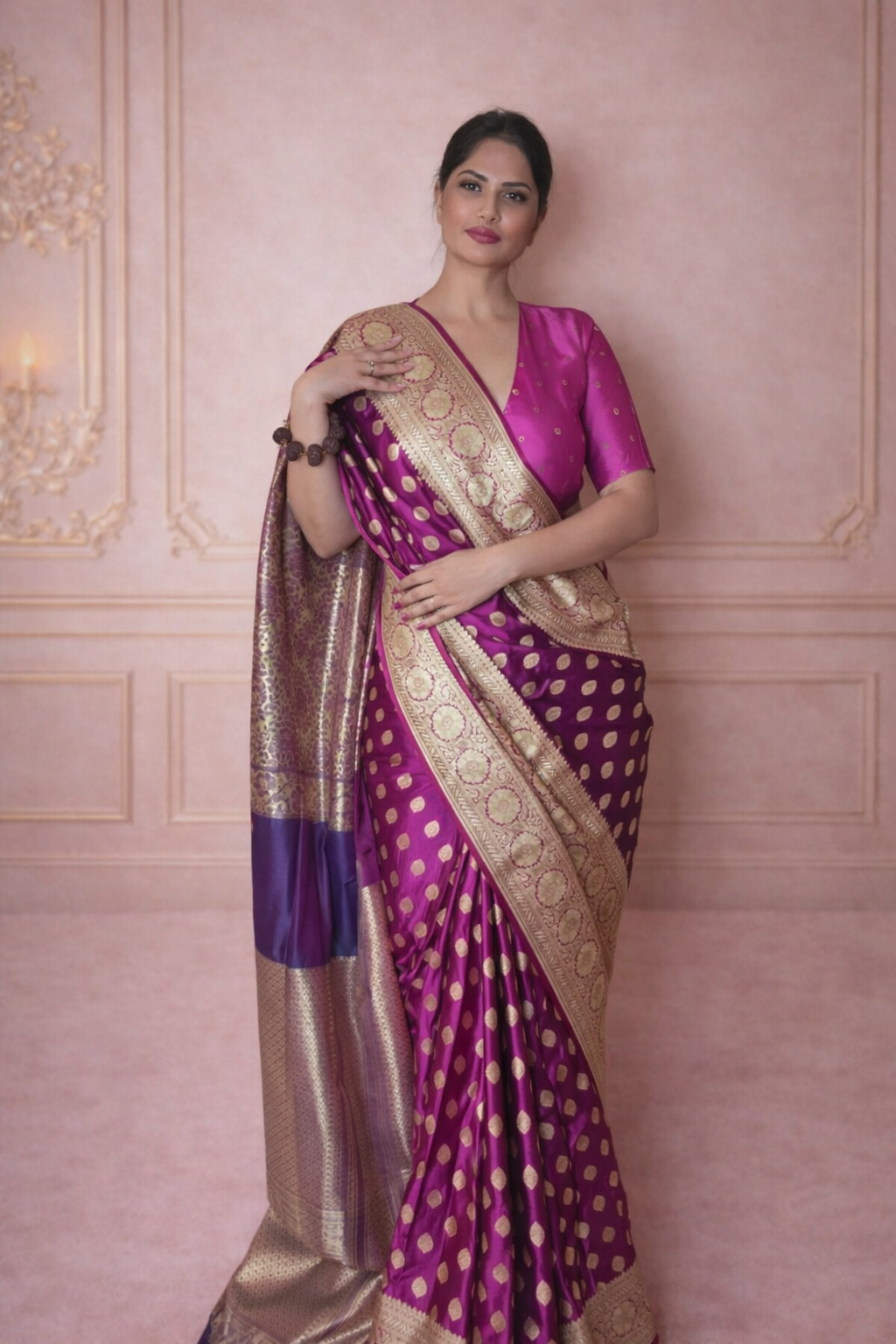 Premium Satin Silk Bridal Banarasi Saree