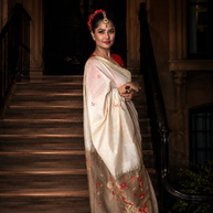 Top Selling Beige Muga Cotton Saree With Zari Weaving Work