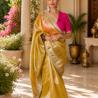 Tissue Silk Banarasi Saree with Designer Lace Work