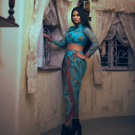 Turquoise Indo-Western Co-Ord Set
