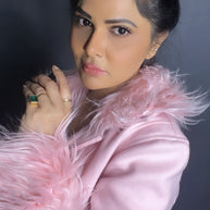 ✨ Baby Pink Fur Collar Jacket