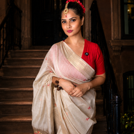 Top Selling Beige Muga Cotton Saree With Zari Weaving Work