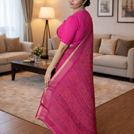 Bandhani Chiffon Saree with Thread Weaving Border