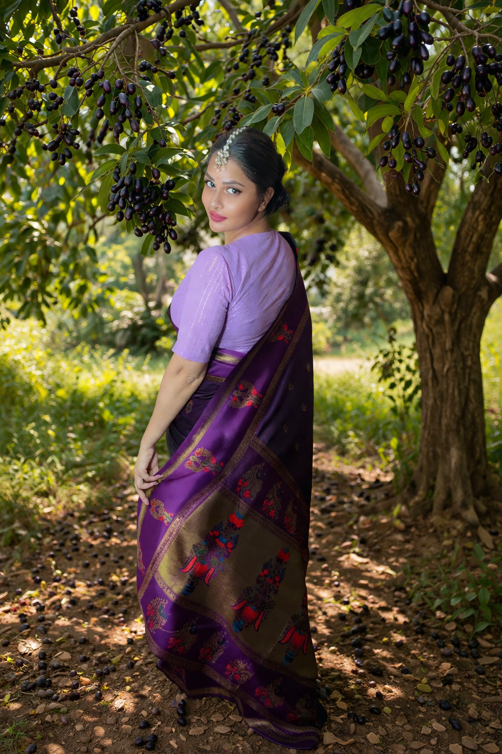Majuli Paithani Silk Saree with Meenakari Zari Weaving