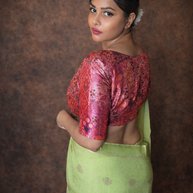 VASTRAYAM Exclusive Mint Green Banarasi Saree
