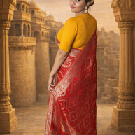 VASTRAYAM Premium Pure Georgette Red Saree