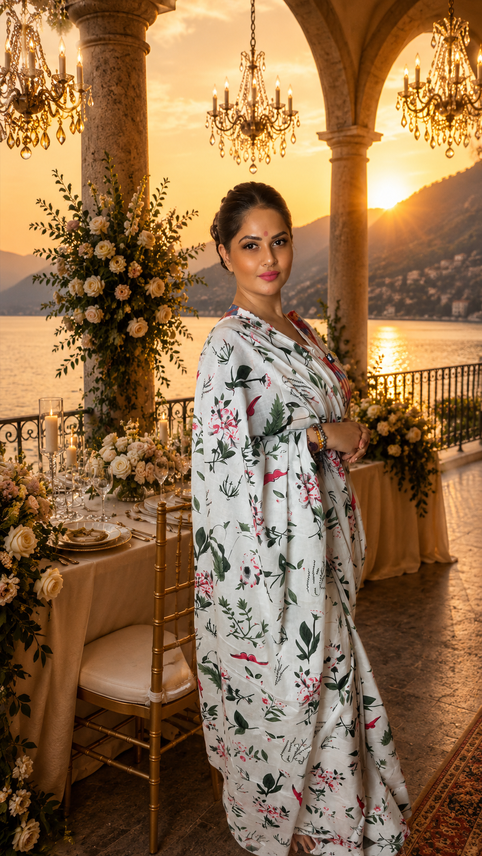 VASTRAYAM White Mulmul Cotton Bagru Print Saree