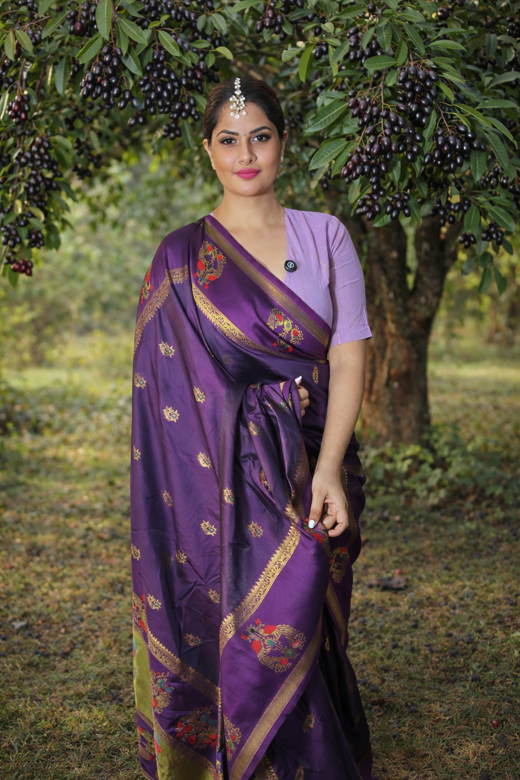 Majuli Paithani Silk Saree with Meenakari Zari Weaving