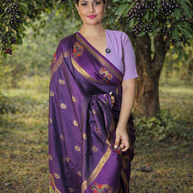 Majuli Paithani Silk Saree with Meenakari Zari Weaving