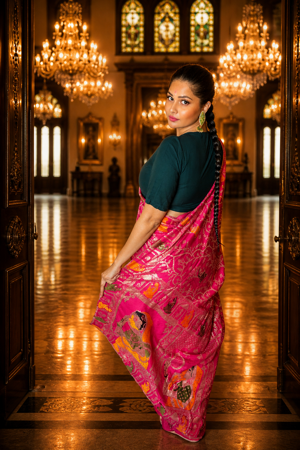 Royal Rani Pink Munga Silk Banarasi Saree