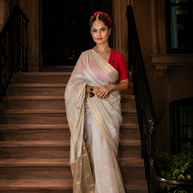 Top Selling Beige Muga Cotton Saree With Zari Weaving Work