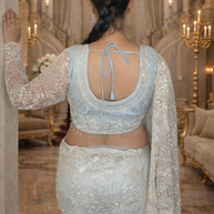 VASTRAYAM Luxury Heavy Embroidered Designer Net Saree