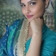 Rare Peacock Shade Tissue Silk Designer Lace Work Banarasi Saree