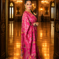 Royal Rani Pink Munga Silk Banarasi Saree