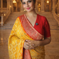 Pure Georgette Zari Weaving Bandhani Saree