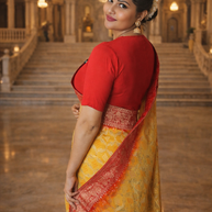 Pure Georgette Zari Weaving Bandhani Saree
