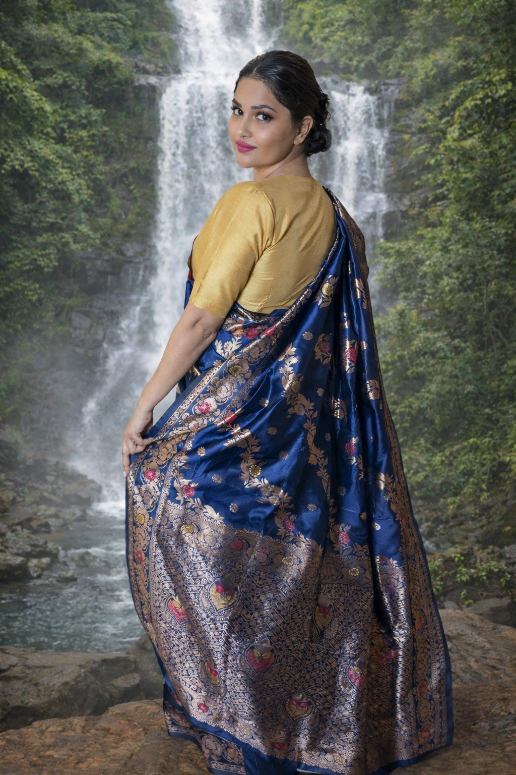 Royal Blue Banarasi Silk Saree – Woven Elegance