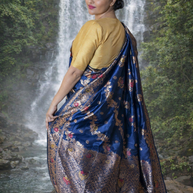 Royal Blue Banarasi Silk Saree – Woven Elegance