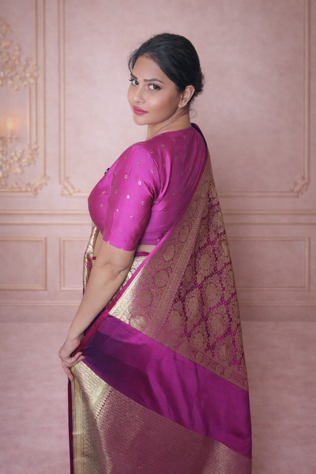 Premium Satin Silk Bridal Banarasi Saree