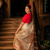Top Selling Beige Muga Cotton Saree With Zari Weaving Work