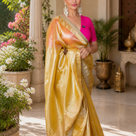 Tissue Silk Banarasi Saree with Designer Lace Work