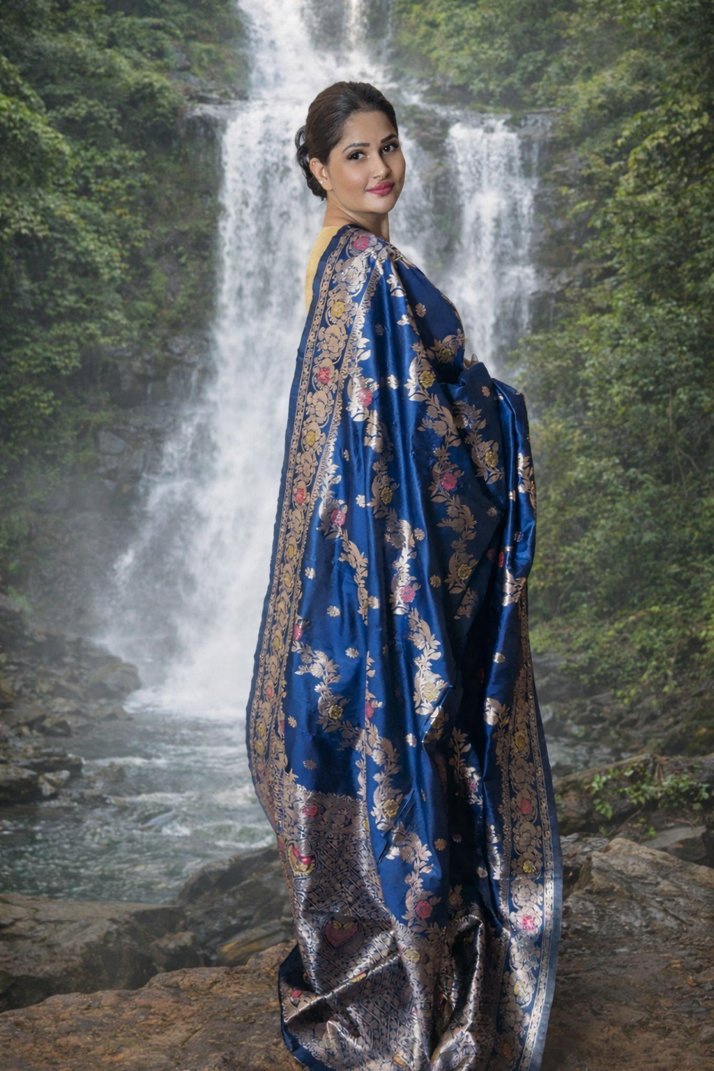 Royal Blue Banarasi Silk Saree – Woven Elegance