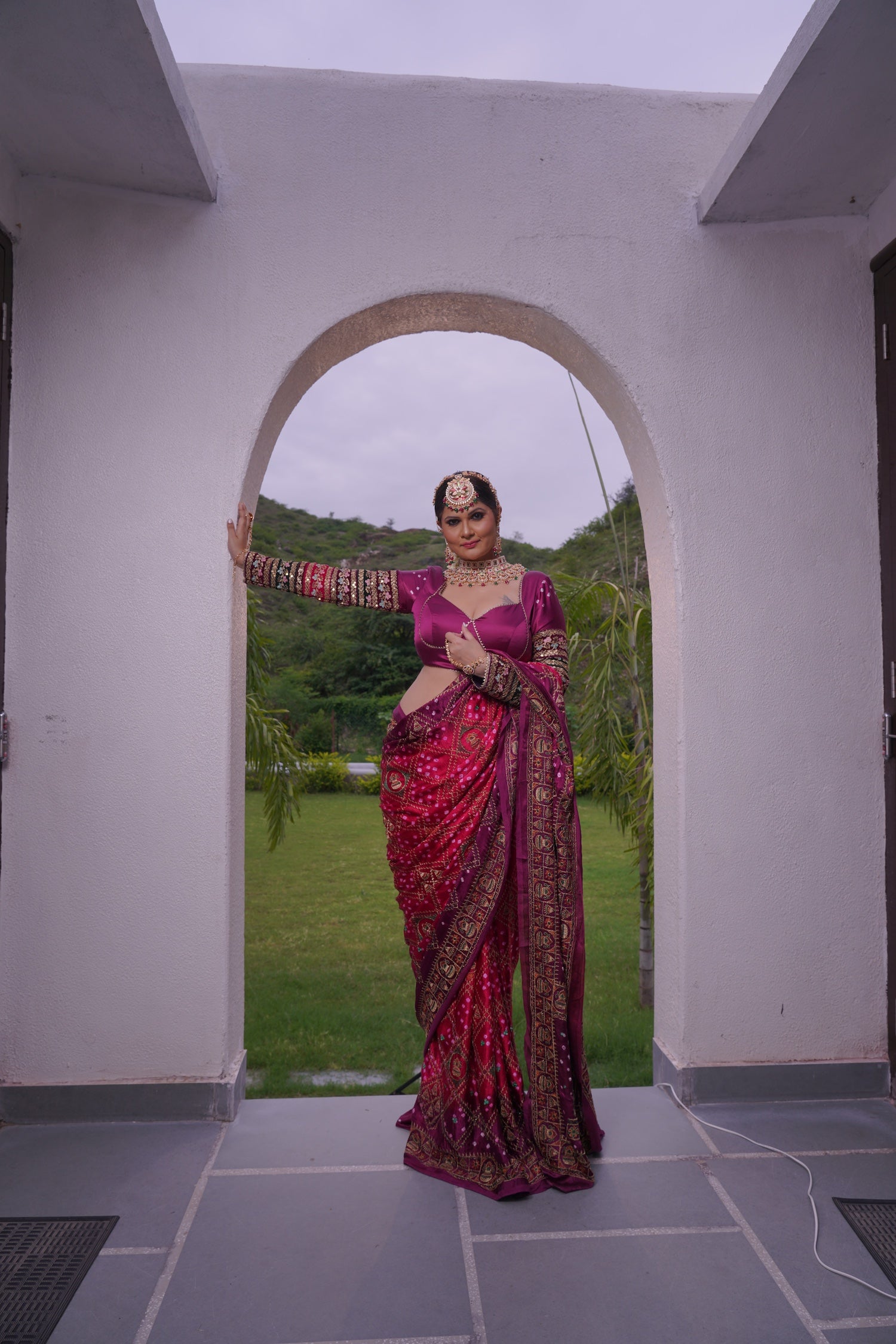 Royal Crimson Ghadchola Saree