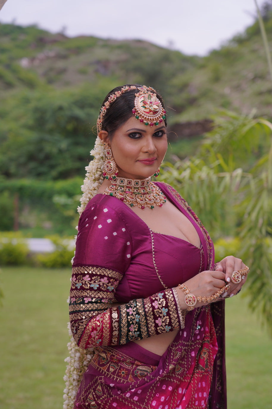 Royal Crimson Ghadchola Saree
