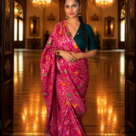 Royal Rani Pink Munga Silk Banarasi Saree