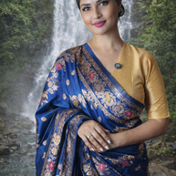 Royal Blue Banarasi Silk Saree – Woven Elegance