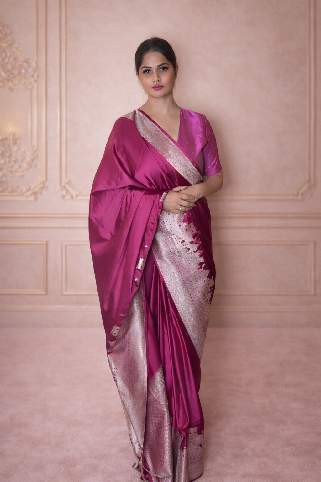 Rani Mashru Katan Silk Banarasi Saree