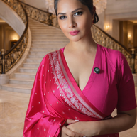 Bright Rani Pink Mashru Katan Silk Banarasi Saree