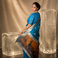 VASTRAYAM Kaishori Firozi Soft Banarasi Silk Saree
