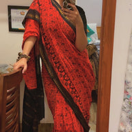 Pure Cotton Red Saree – Everyday Elegance