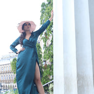 Emerald Teal Wrap Dress – Exclusive One Piece