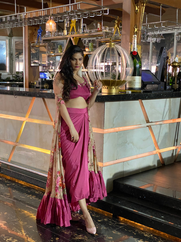 VASTRAYAM | Indo-Western Fusion Set with Shrug – Exclusive One Piece