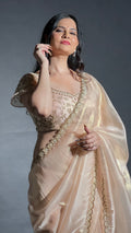 Ivory Beige Drape Saree – Exclusive Piece