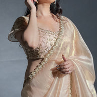 Ivory Beige Drape Saree – Exclusive Piece