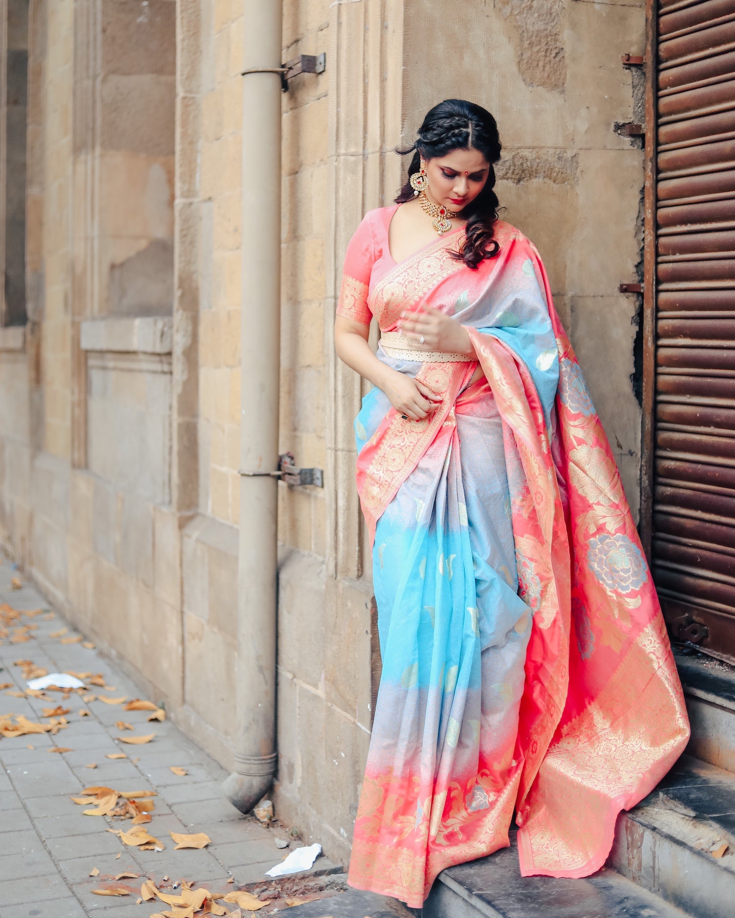 Pastel Multi-Shade Designer Saree – Exclusive One Piece | VASTRAYAM