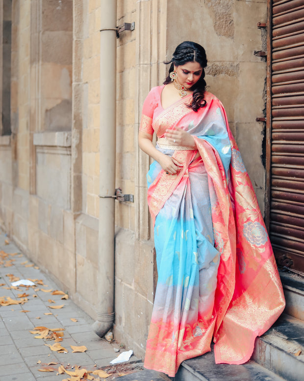 Pastel Multi-Shade Designer Saree – Exclusive One Piece | VASTRAYAM