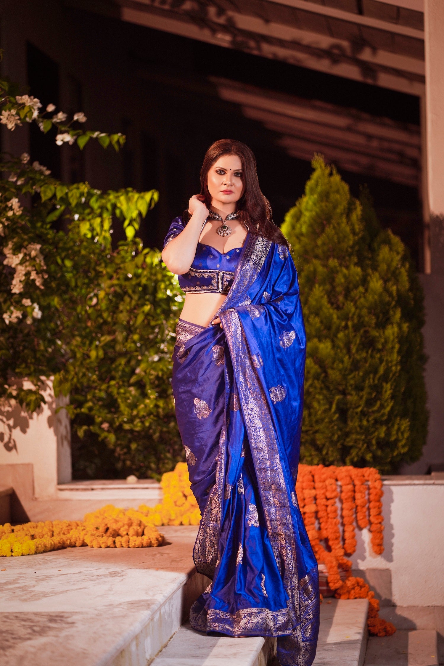 Royal Blue Banarasi Silk Saree