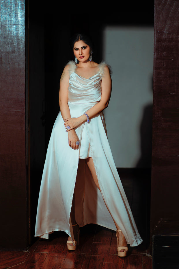Cream Luxe Evening Gown – Exclusive Western Piece