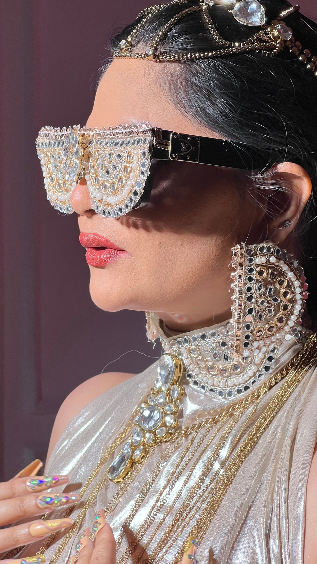 ✨ Editorial Statement Visor & Earrings Set – Shoot Accessory