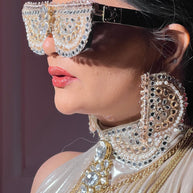 ✨ Editorial Statement Visor & Earrings Set – Shoot Accessory